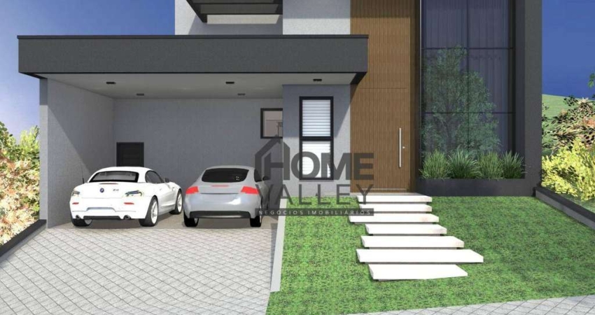 Casa térrea, em construção, com 3 suítes, localizada no Residencial Mont' Alcino, Valinhos/SP