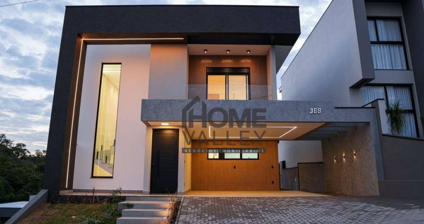 Belíssima casa moderna com 3 suítes, escritório, piscina, localizada no Condomínio Bosque da Mata, Valinhos.
