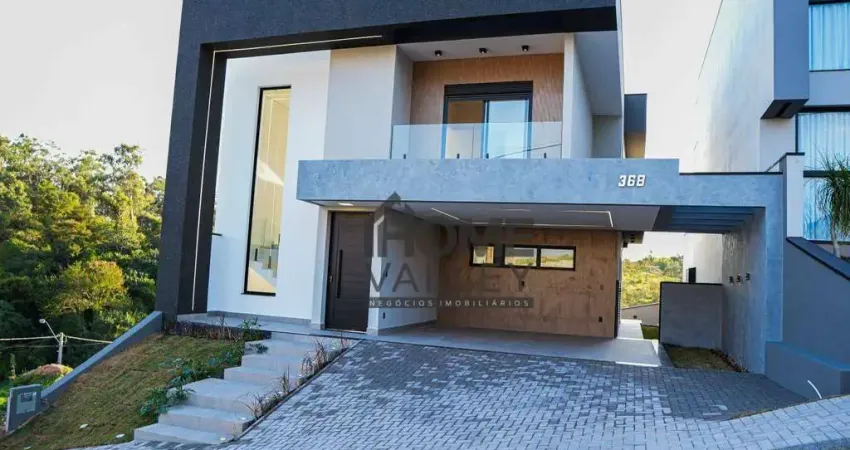 Belíssima casa moderna com 3 suítes, escritório, piscina, localizada no condomínio bosque da mata, valinhos.