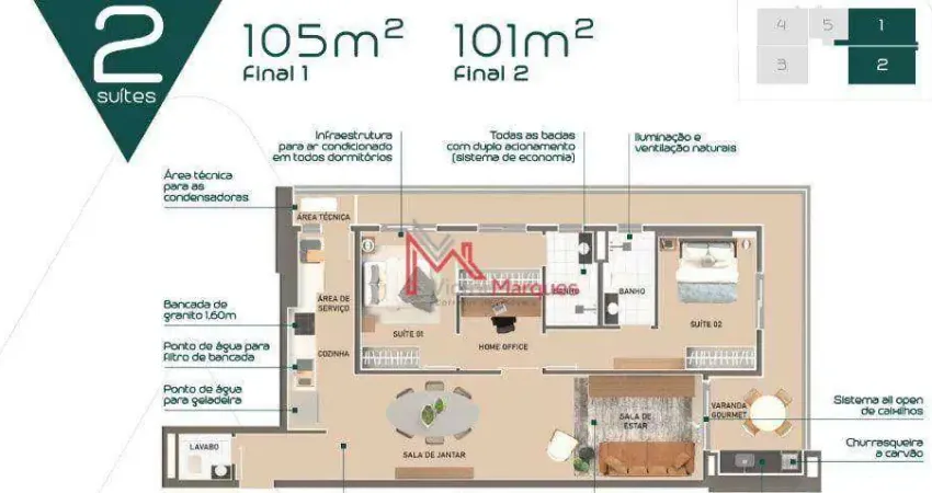 Apartamento com 2 dormitórios à venda, 105 m² por R$ 798.000,00 - Canto do Forte - Praia Grande/SP