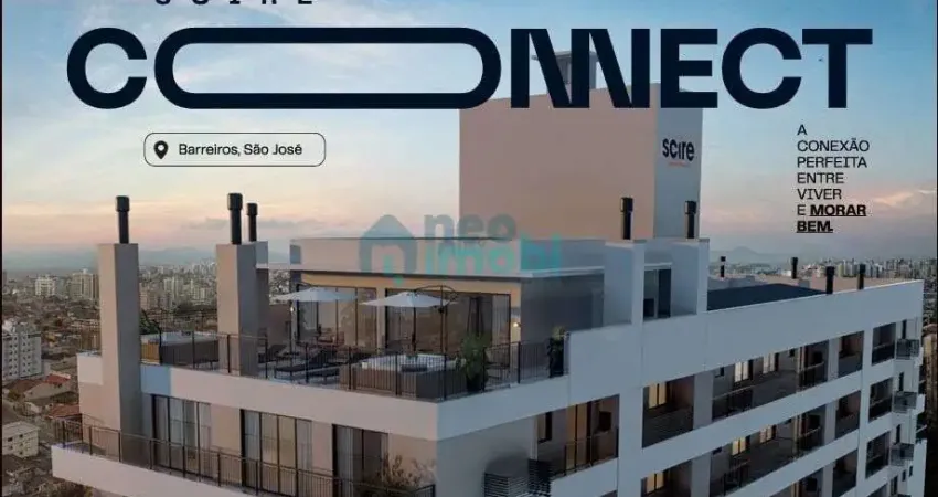 Apartamento, 53,68m², 2 dormitórios sendo 1 suíte, 1 vaga de garagem, Barreiros, São José, SC