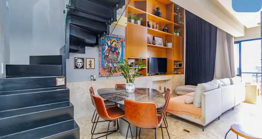 Loft de 74m  com Pé-Direito Duplo e Churrasqueira no Sky, Bigorrilho  Curitiba