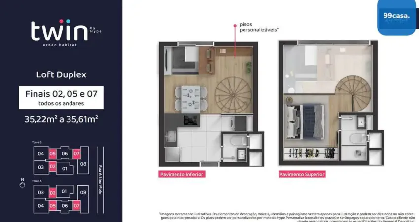 Loft com 1 quarto à venda na Rua Arthur Mohr, Portão, Curitiba