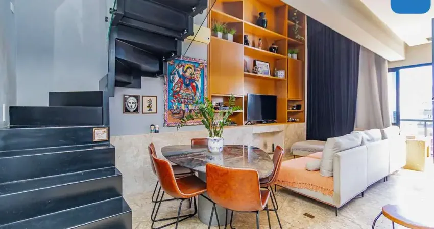 Loft de 74m com pé-direito duplo e churrasqueira no sky, bigorrilho – curitiba