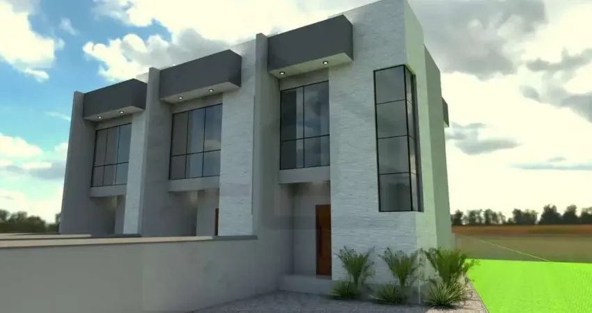 CASA GEMINADA COM 2 DORMITÓRIOS E ÁREA NOS FUNDOS