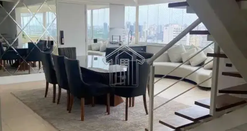 Apartamento cobertura mobiliado para locação, 3 dorm(s), 2 suite(s), 4 vaga(s), 227 m². cobertura duplex, 3 suítes, escritório e solarium. bom gosto com conforto, venha conferir e alugar!