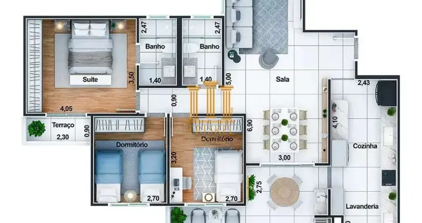 Apartamento de 3 dormitórios no lume residence para venda - ap957