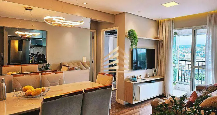 Apartamento mobiliado com 2 dormitórios à venda, 58 m² por r$ 470.000 - vila galvão - guarulhos/sp