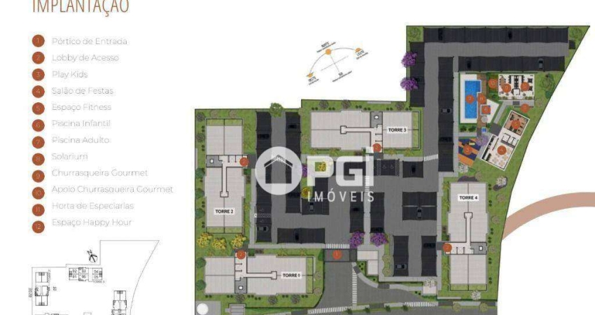 Apartamento com 2 dormitórios à venda, 57 m² por R$ 306.597 - Bonfim Paulista - Ribeirão Preto/SP