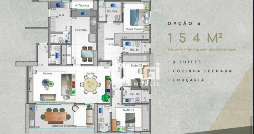 Apartamento com 3 dormitórios à venda, 153 m² por R$ 1.330.000,00 - Jardim Olhos D'Água - Ribeirão Preto/SP