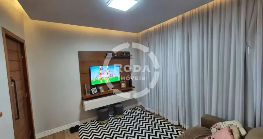 Apartamento à venda em santos-sp: 2 quartos, sala, banheiro, garagem e 77m² no bairro aparecida!