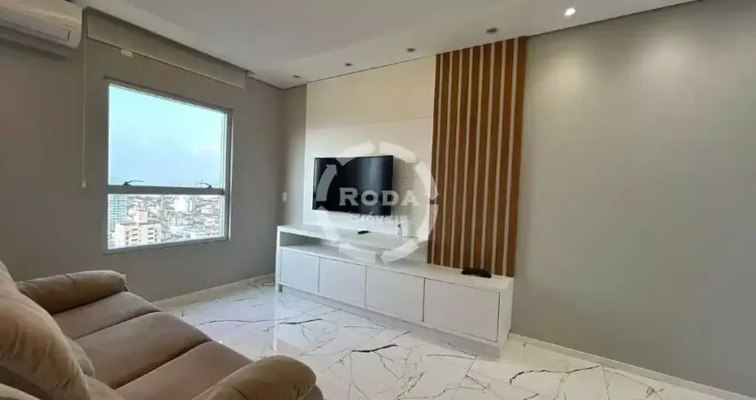 Apartamento para locação no embaré, 2 quartos, 2 salas, 1 banheiro, 1 vaga de garagem, 74m² em santos-sp!