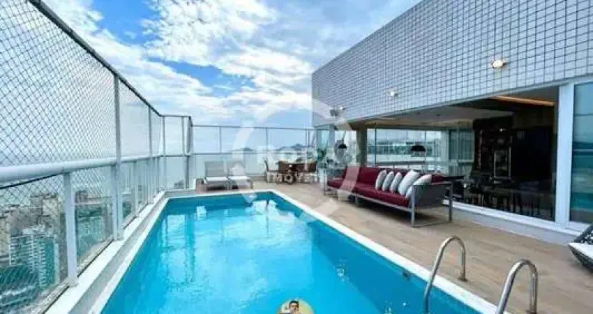 Castell due piazze - cobertura de luxo à venda em santos-sp, bairro gonzaga: 4 quartos, 3 suítes, 3 salas, 7 banheiros, 5 vagas de garagem, 450m² de área