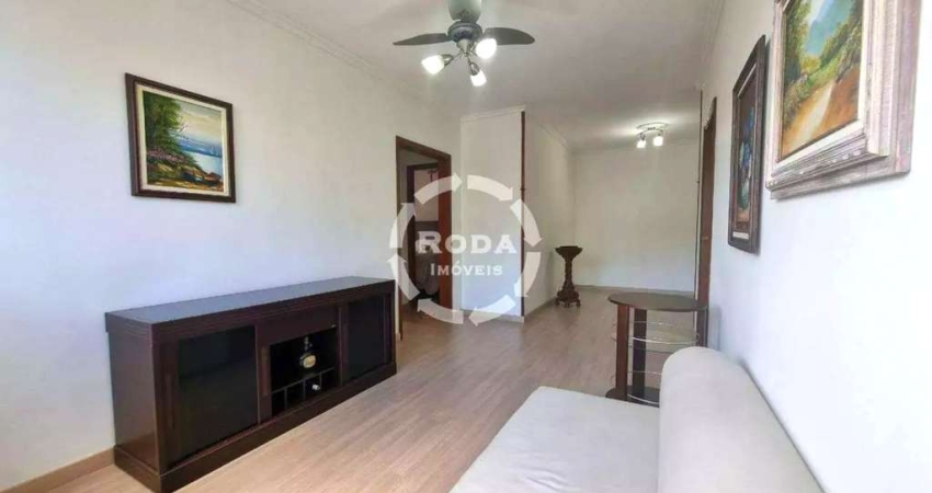 Apartamento à venda em Santos-SP, bairro Marapé, 2 quartos, 1 suíte, 2 salas, 1 banheiro, garagem fechada tipo box!
