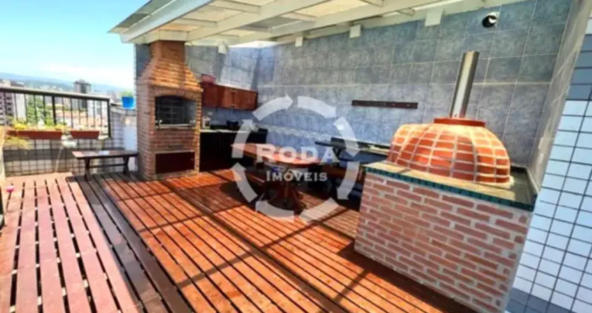 Cobertura luxuosa com 5 dormitórios no embaré, santos-sp: 3 suítes, 3 salas, 5 banheiros, 2 vagas de garagem, 400m² de área.