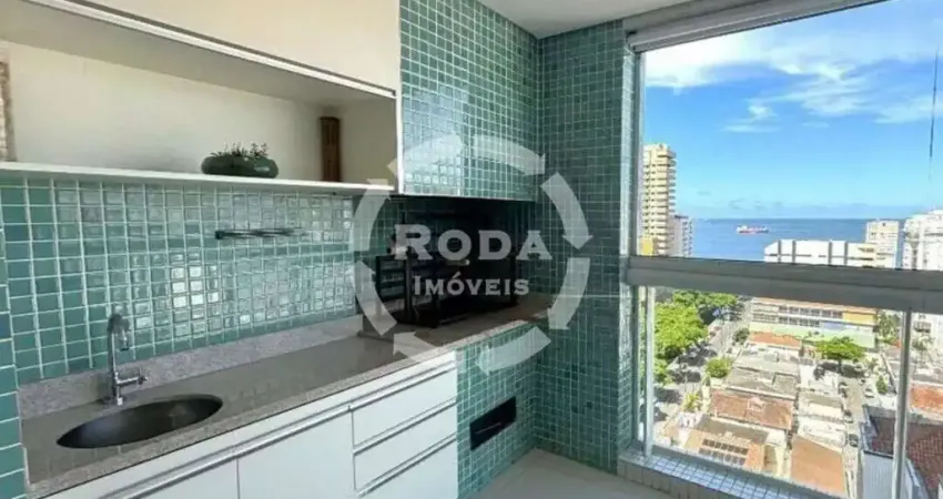 Apartamento para locação de alto padrão em Santos-SP, bairro Aparecida: 3 quartos, 1 suíte, 2 salas, 3 banheiros, 3 vagas, 141m².