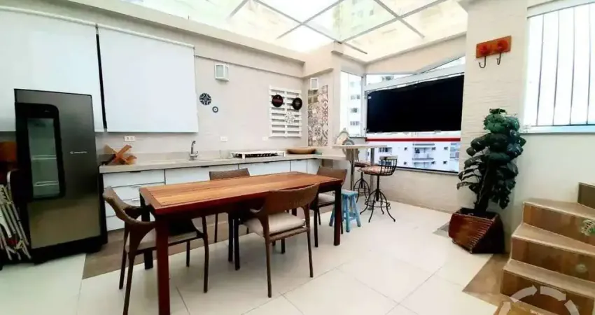 Cobertura de luxo na ponta da praia, santos-sp: 3 quartos, 2 suítes, 3 salas, 5 banheiros, 3 vagas de garagem, 227m².