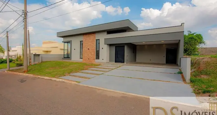 CASA NOVA NO CONDOMÍNIO SANTA MÔNICA EM ITU/SP, COM ÁREA TOTAL DE 803 M², ÁREA CONSTRUIDA DE 284 M², ESPAÇOS INTEGRADOS, ESCRITÓRIO, PISCINA E MAIS