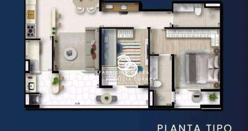 Apartamento com 2 dormitórios à venda, 74 m² por R$ 596.498 - Jardim das Nações - Taubaté/SP