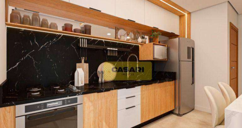 Apartamento com 2 dormitórios à venda, 59 m²  - Campestre - Santo André/SP
