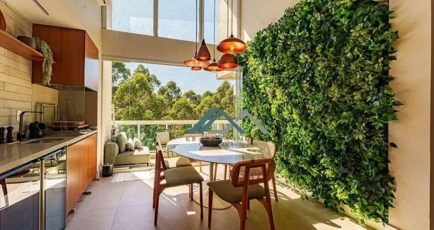 Apartamento mobiliado com 3 suítes à venda, 172 m² por r$ 2.700.000 - edifício premium tamboré - santana de parnaíba/sp