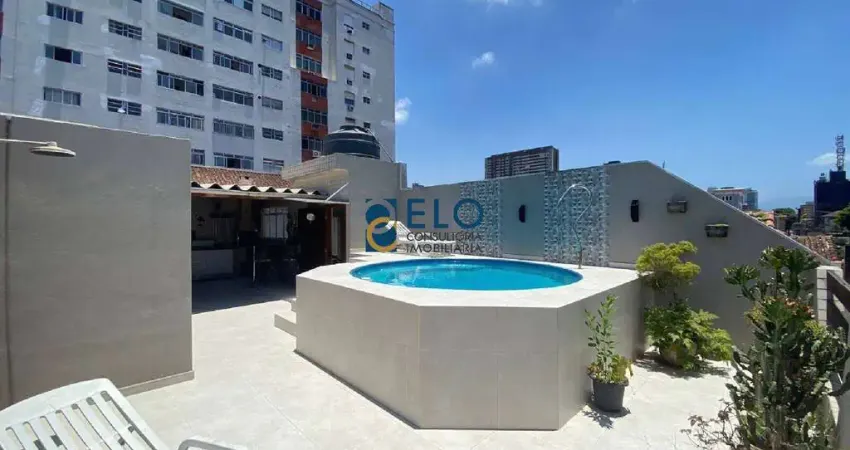 Casa sobrado com piscina à venda em santos-sp, 3 quartos, 3 suítes, 2 salas, 3 banheiros, 2 vagas de garagem, 200m² de área!