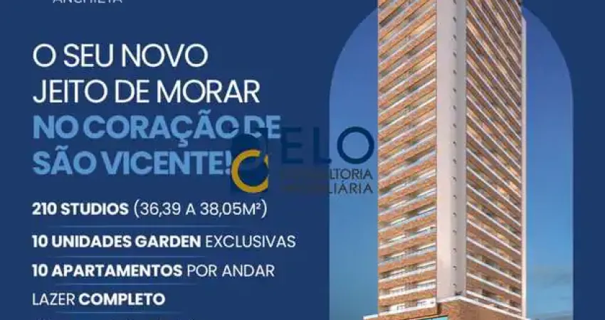 R$ 325.232. apartamento à venda no centro de são vicente-sp: 1 quarto, 1 sala, 1 banheiro, 1 vaga de garagem, 36,56 m² de área. venha conferir!