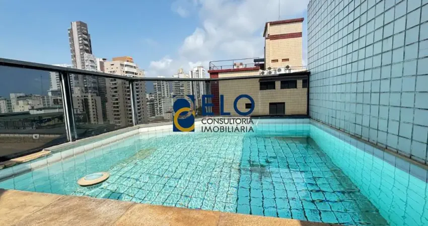R$ 960 mil. excelente cobertura à venda em santos-sp, bairro pompéia: 1 quarto, 2 salas, 3 banheiros, 2 vagas, 112m² de área