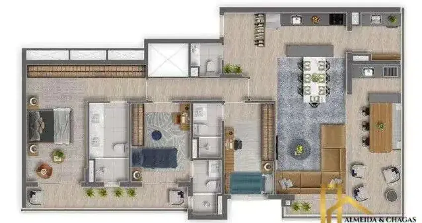 Apartamento com 3 quartos à venda na Avenida Piraíba, 396, Centro Comercial Jubran, Barueri
