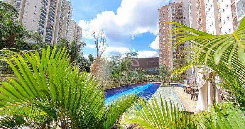 Apartamento com 2 dormitórios 1 suíte 2 vagas para alugar, 58 m² por r$ 4.008/mês - jardim flor da montanha - guarulhos/sp