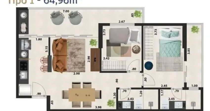 Apartamento com 2 dormitórios à venda, 55 m² por r$ 495.000,00 - marapé - santos/sp