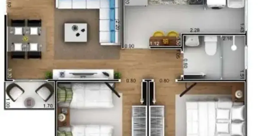 Apartamento para locação 2 dormitórios em parque jataí - votorantim