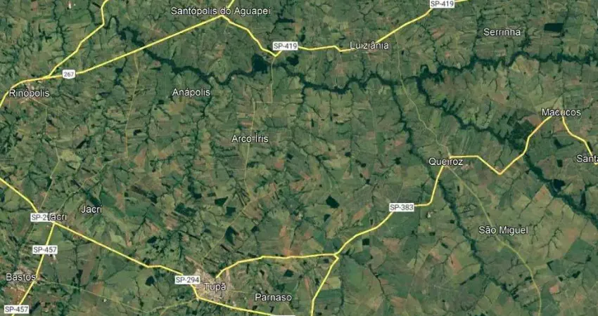 Fazenda para venda na região de Tupa-SP com 41 alqueires sendo 31 alqueires em cana arrendada, mais pasto, sem benfeitoria
