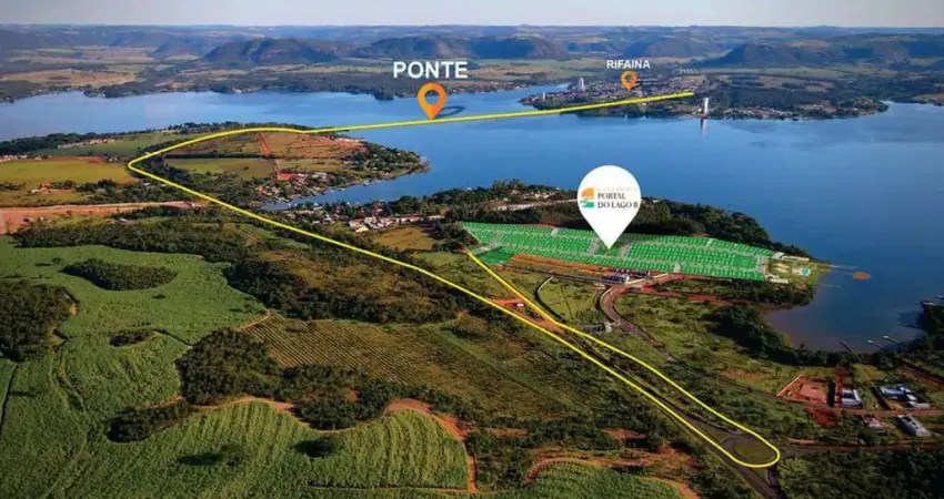 Lançamento lotes em condomínio fechado em Rifaina-SP, Condomínio Portal do Lago, lazer completo, lote com 360 m2, clube na beira da água