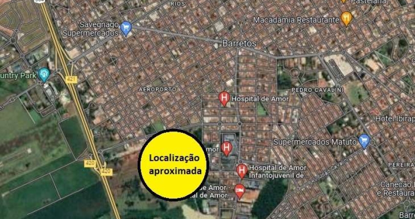 Area para venda em Barretos-SP com 4.000 m2, ao lado do Hospital do Amor, aceita parceria na incorporação