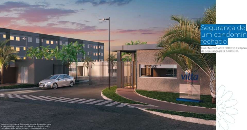 Lançamento Minha casa Minha Vida na Via Norte, Cond. Parque das Flores, apartamento térreo com quintal, 2 dormitórios, 57 m2, lazer completo no condom
