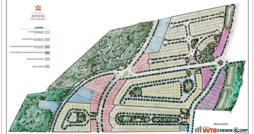 Terreno para venda em Bonfim Paulista Condominio Terras de Bonfm, Praça San Mateus, area 454 m2. Condominio fechado com area de lazer