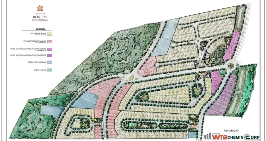 Terreno para venda em Bonfim Paulista no Condominio Terras de Bonfm, Praça San Mateus, area 400 m2. Condominio fechado com area de lazer