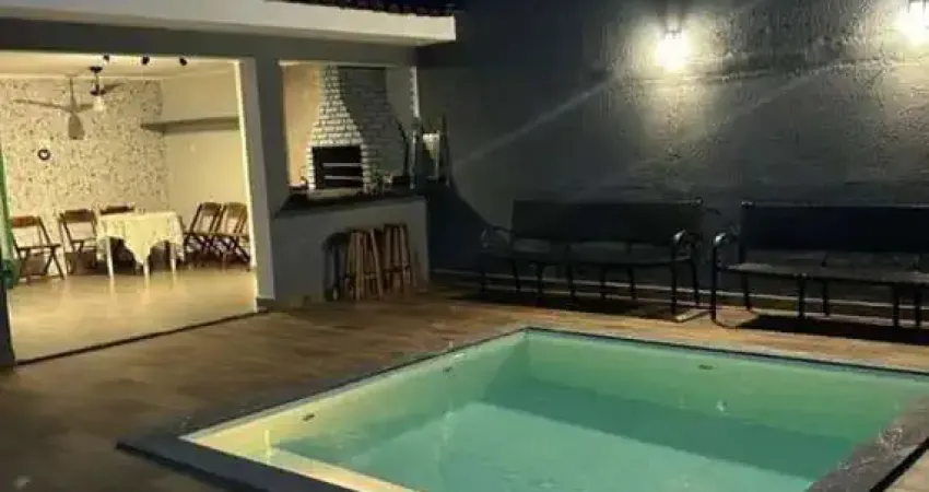 Lindo sobrado para locação na ribeirania, 5 dormitorios com 4 suites, varanda gourmet e piscina, 273 m2 construidos em um terreno de 437 m2