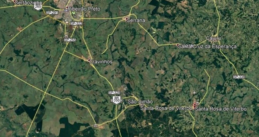 Sitio para venda em Santa Rosa de Viterbo-SP, com 24,50 alqueires sendo 18 alq em cana arrendados, toda mecanizavel, terra mista