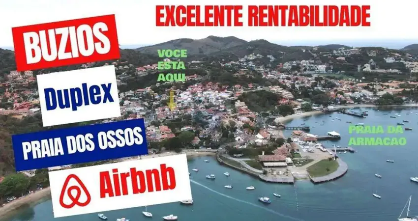 Duplex à venda no condomínio village de búzios – frente à praça dos ossos