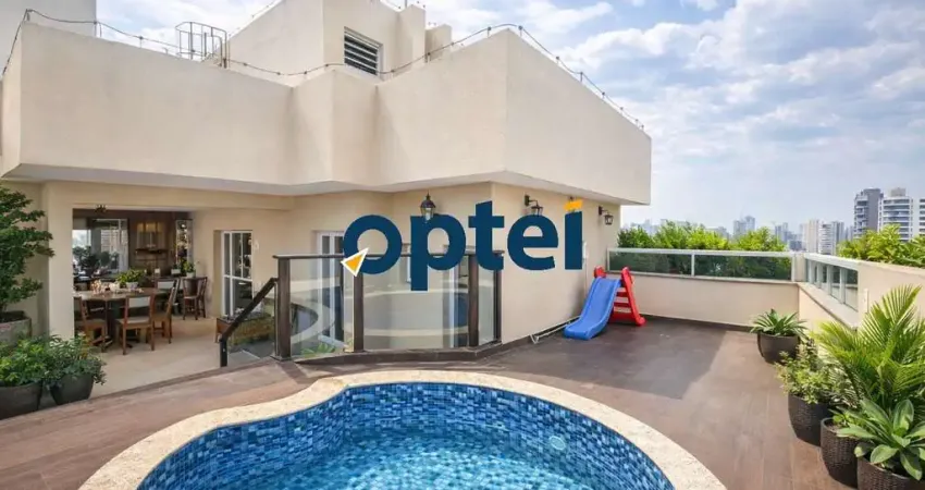 Cobertura duplex exclusiva de 256m2 de 4 dorms (3 suítes), 3 vagas com piscina privativa e lazer completo no condominio spettacolo na vila marlene em