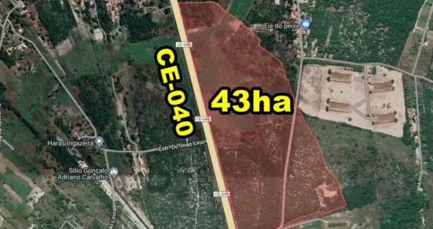 VERAS VENDE TERENO 43HA NA CE-040 (ASFALTO) EM PINDORETAMA-C