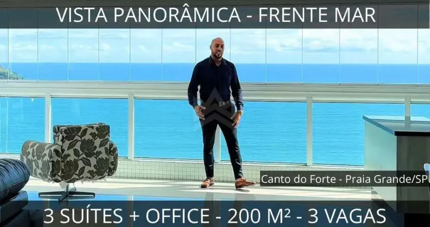 Apartamento 3 Suítes frente mar para Locação em Canto do Forte Praia Grande - SP