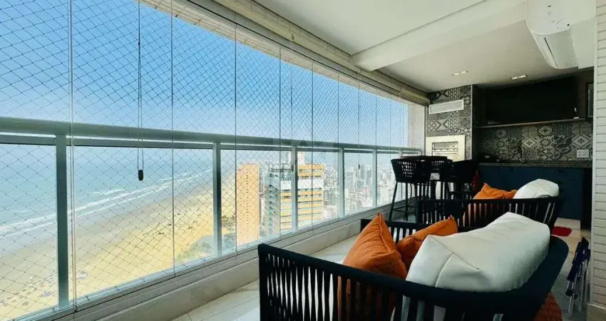 Apartamento 3 quartos frente mar no jardim do mar Boqueirão, Praia Grande - SP