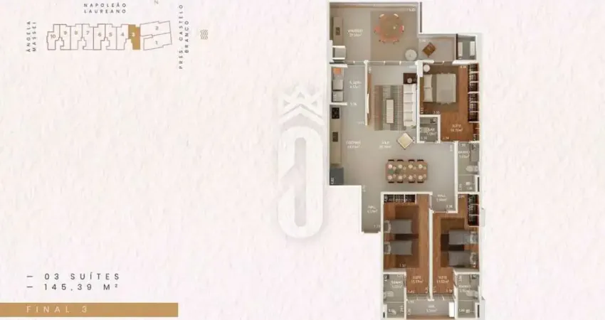 APARTAMENTO FRENTE MAR ALTO PADRÃO 3 SUÍTES 145M² - TUPI, PRAIA GRANDE/SP