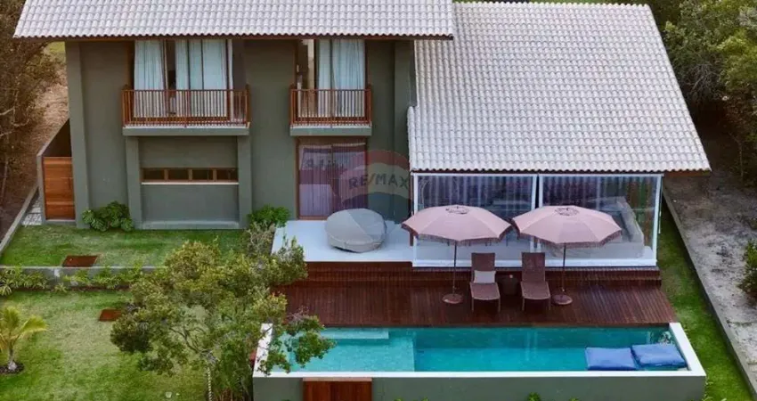 Casa de luxo em condomínio para locação na Praia do Forte - Mata de São João-BA: 5 quartos, 3 suítes, 2 salas, 6 banheiros, 4 vagas, 350m².