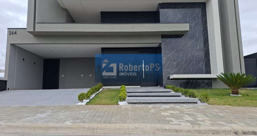 Casa Térrea de Luxo em Condomínio: 3 Quartos, 3 Suítes, 2 Salas, 2 Vagas de Garagem - Caçapava-SP, Santa Mônica.