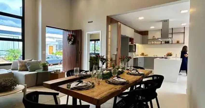 Casa de alto padrão em condomínio: 3 quartos, 3 suítes, 1 sala, escritório, 4 vagas, 192m² em Indaiatuba-SP