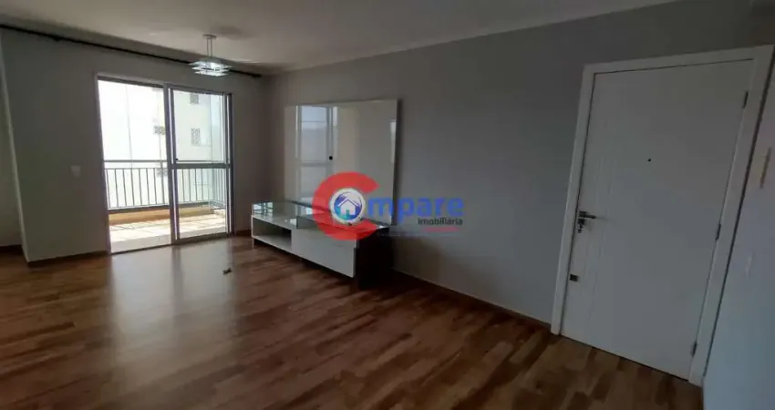 Apartamento para locação no flex guarulhos – 76 m² com 3 dormitórios, suíte, varanda envidraçada e